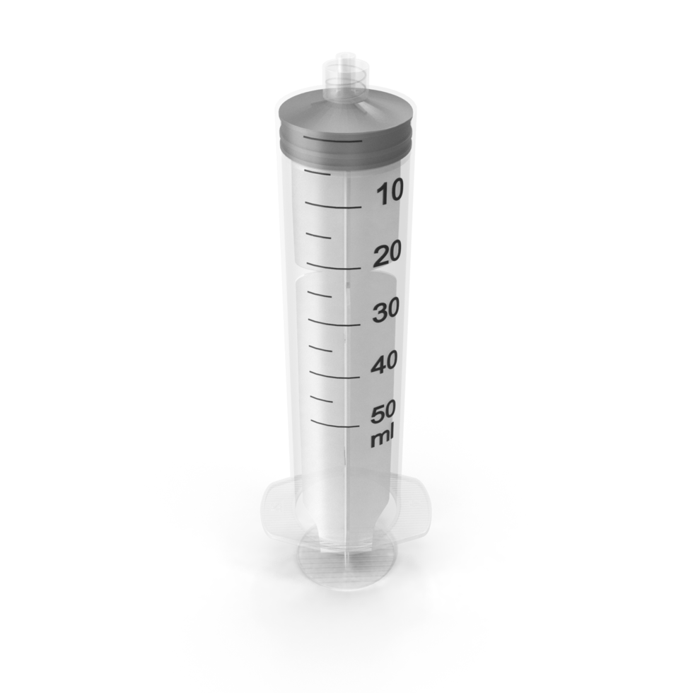 Medical Syringe, Closeup of a Sterile Disposable Injection Device , 3d render, transparent background, png