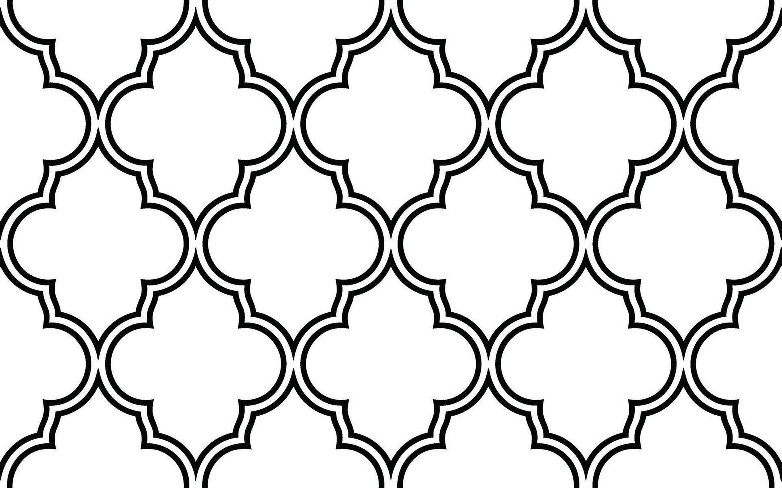 Black and White Quatrefoil Pattern Repeating on White Background vector