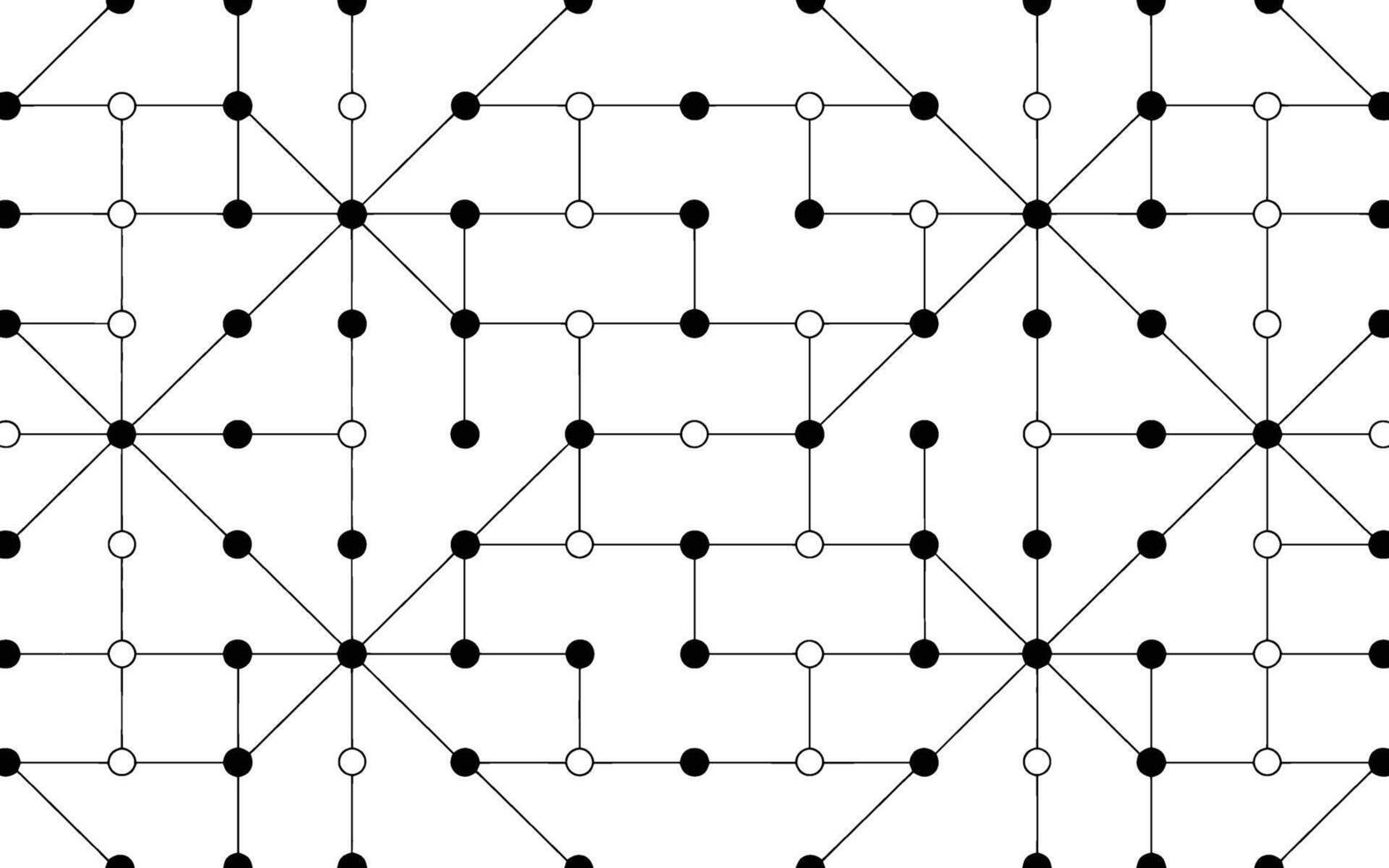 Black and White Geometric Pattern of Connected Circles vector