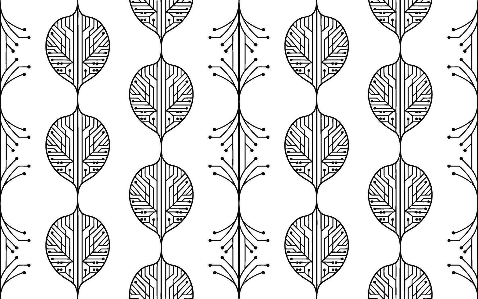 Black Circuit Board Pattern on White Background technology vector