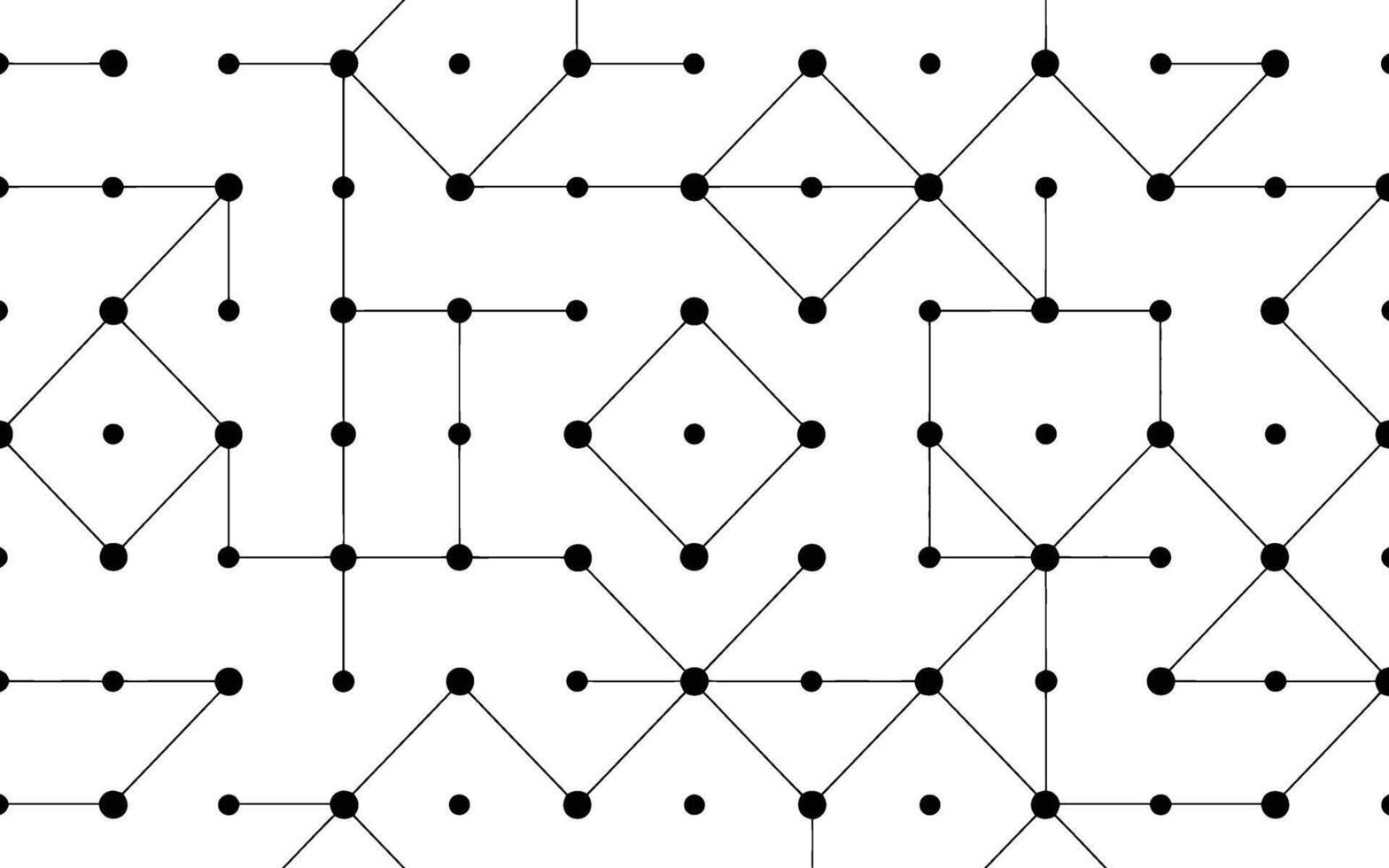 Black Dots and Lines Geometric Pattern on White Background vector