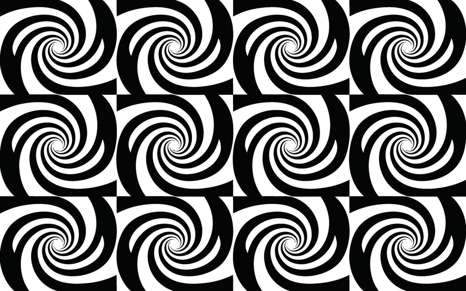 Black and White Spiral Pattern Optical Illusion swirls vector