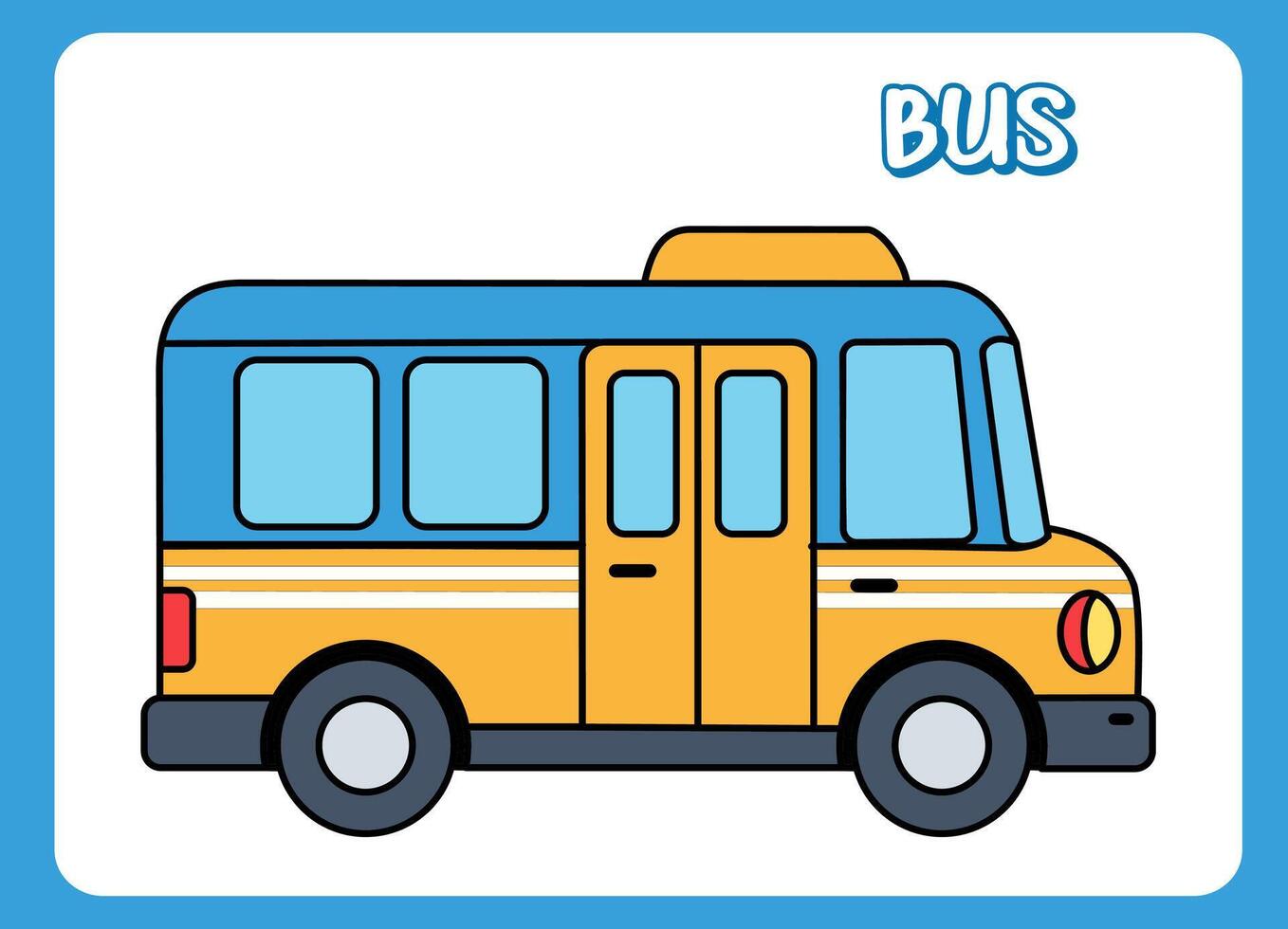 bus in cartoon design graphics illustration icon isolated flat vector