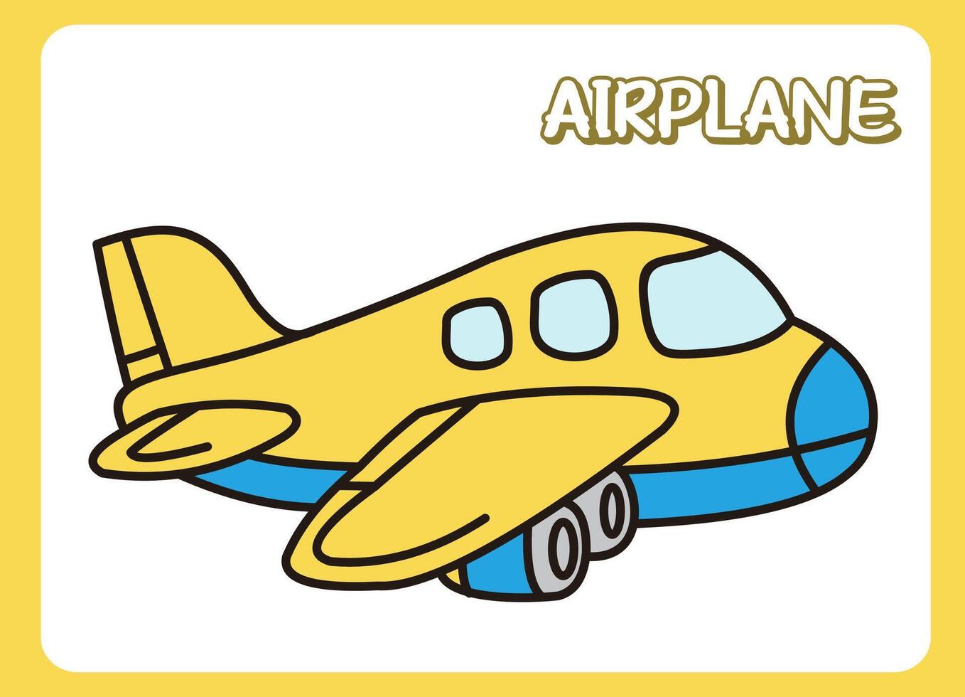 airplane in cartoon design graphics illustration icon isolated flat vector
