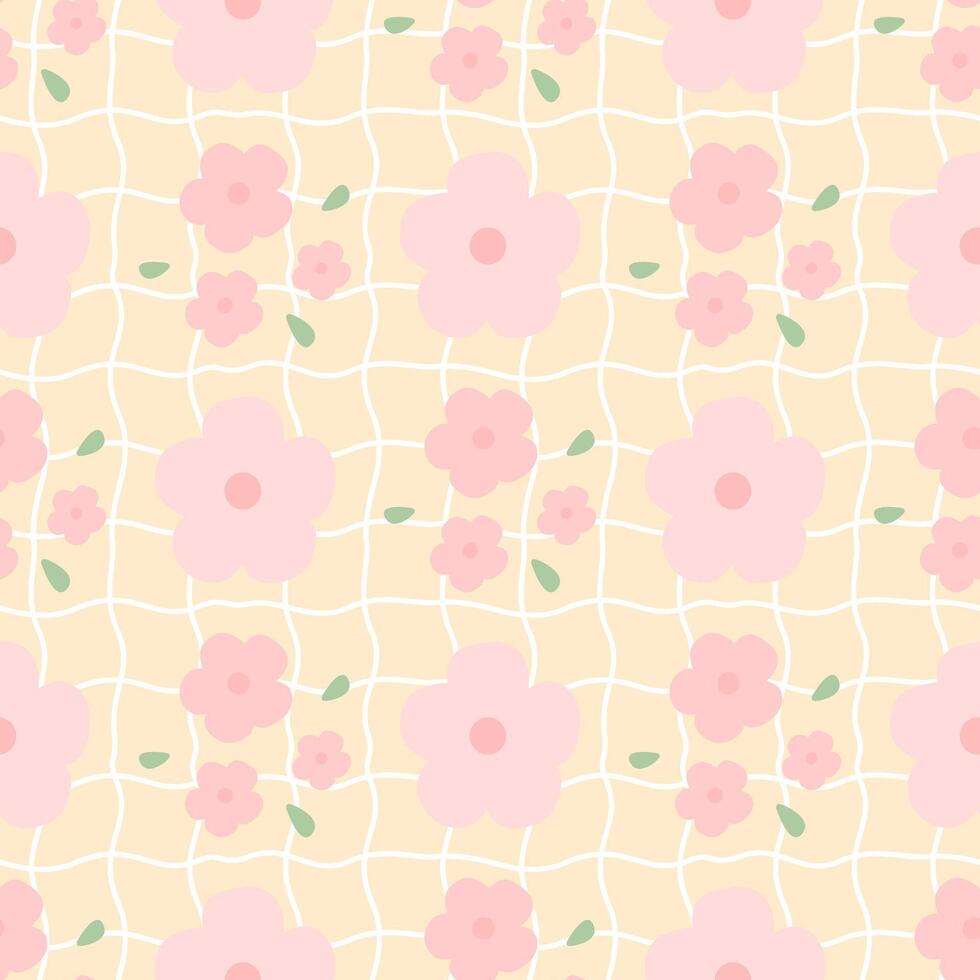 Seamless pattern with flowers vector