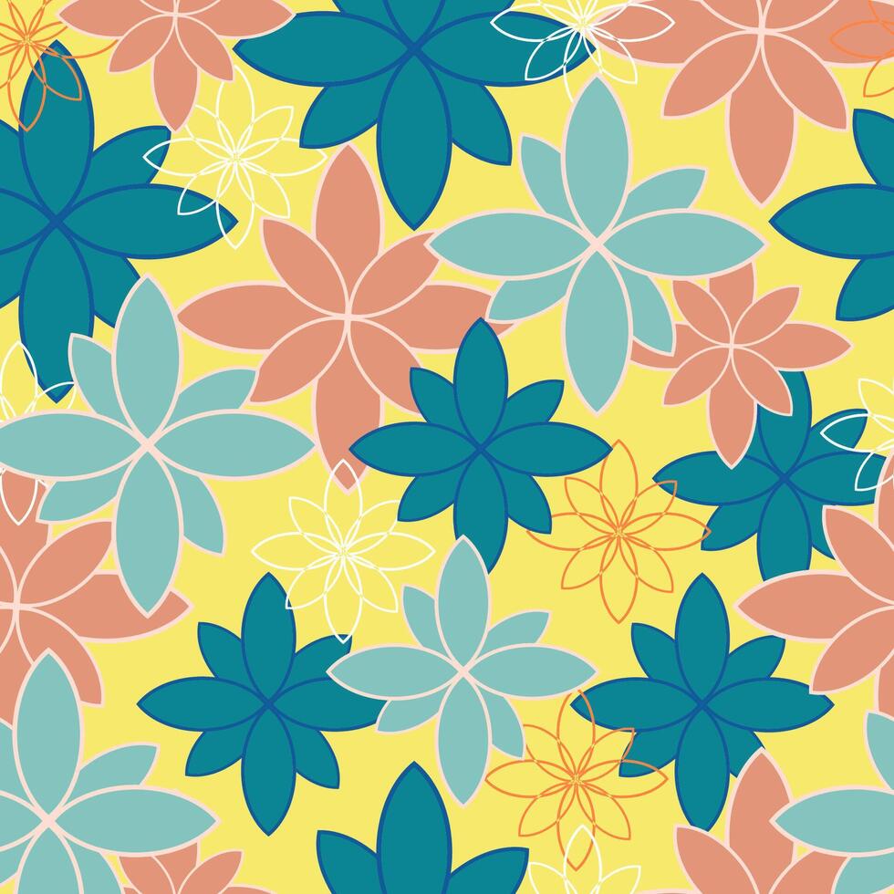 a colorful floral pattern with many different flowers vector