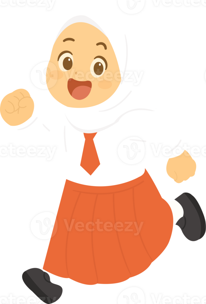 cartoon muslim girl running clip art png