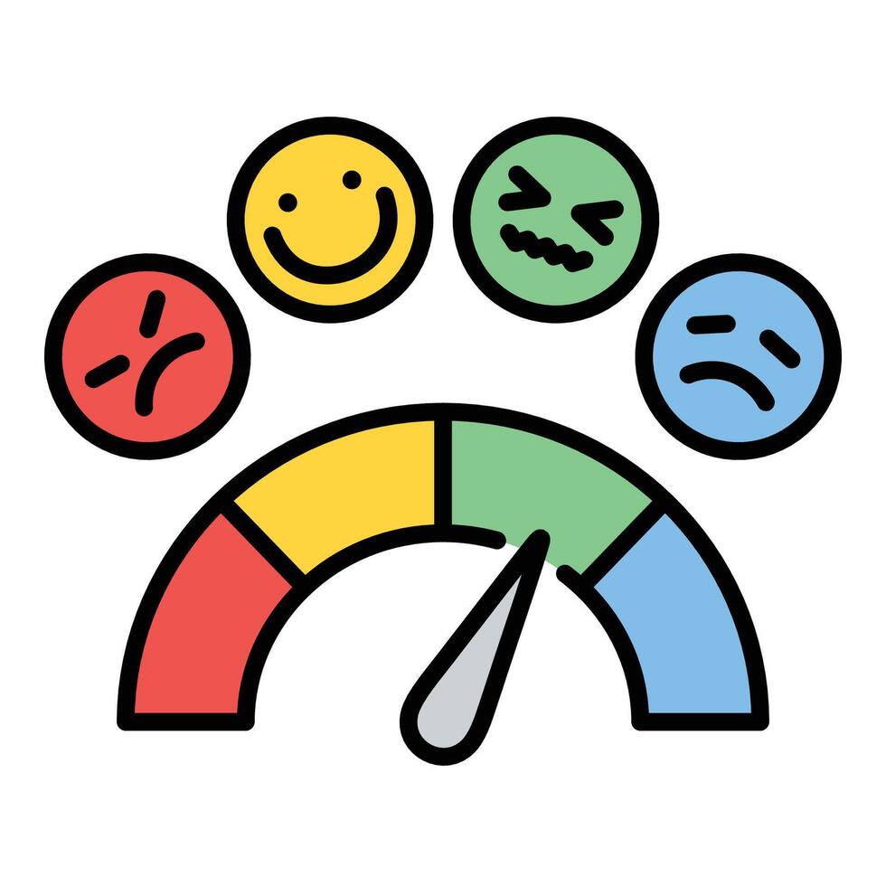 Emotion control flat icon. Represents emotional intelligence, mental health awareness, mood regulation, and psychological balance. vector