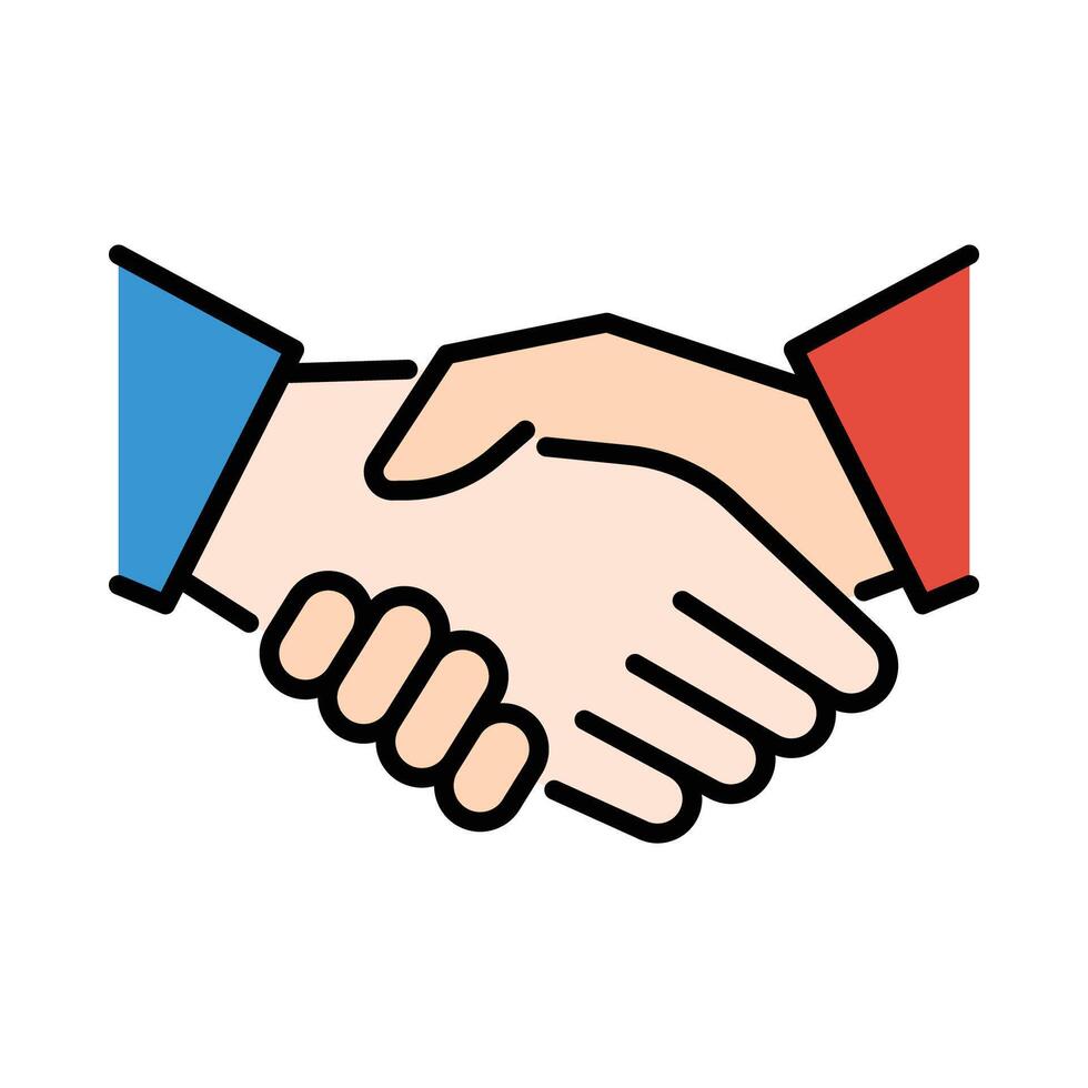 Handshake flat icon, symbolizing agreement, collaboration, greeting and unity vector