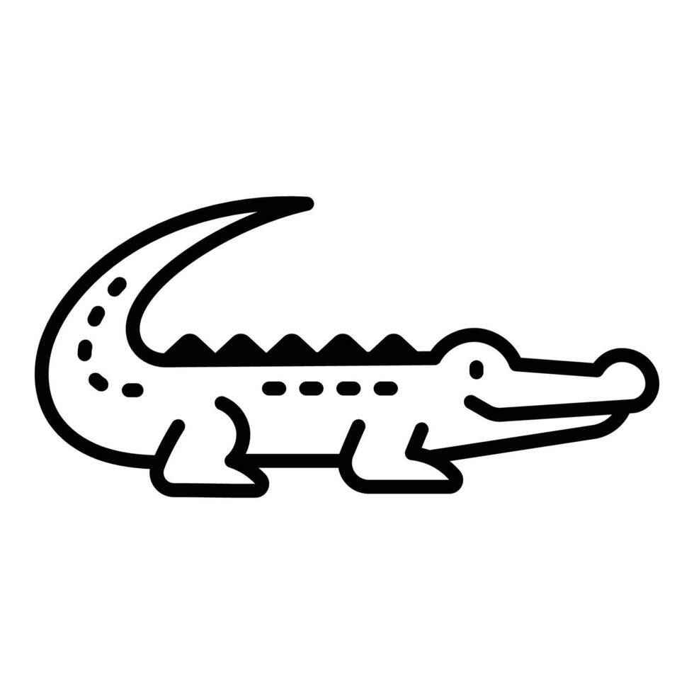 Crocodile line illustration vector