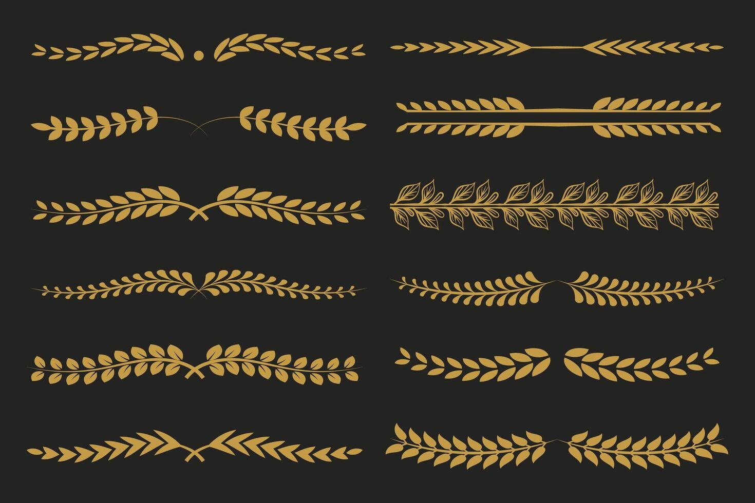 Horizontal laurel divider pack vector