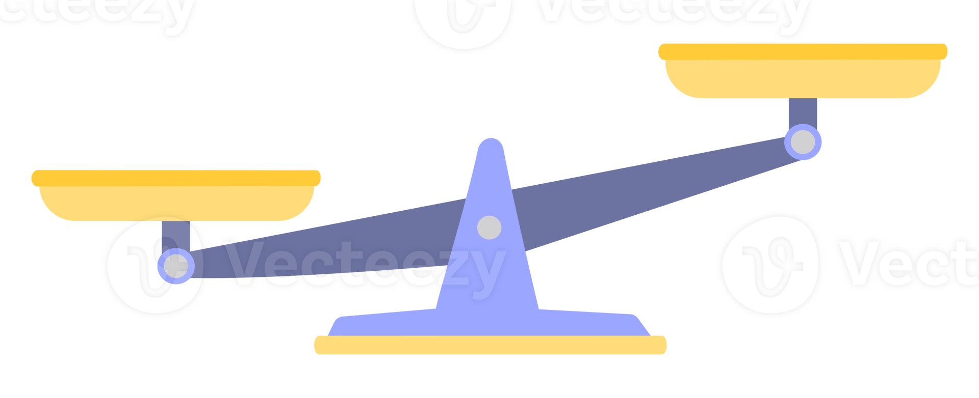Weighing scale with yellow pans and blue base. Bowls of scales in balance, an imbalance of scales. Illustration in flat style png