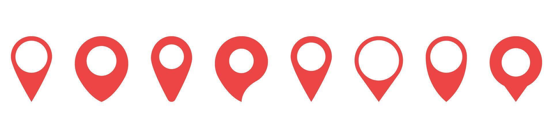 Location Pin Solid Icon Set. Navigation, Gps, And Map Marker Silhouette Symbol Collection. Geolocation And Positioning Tools. Isolated Illustration vector