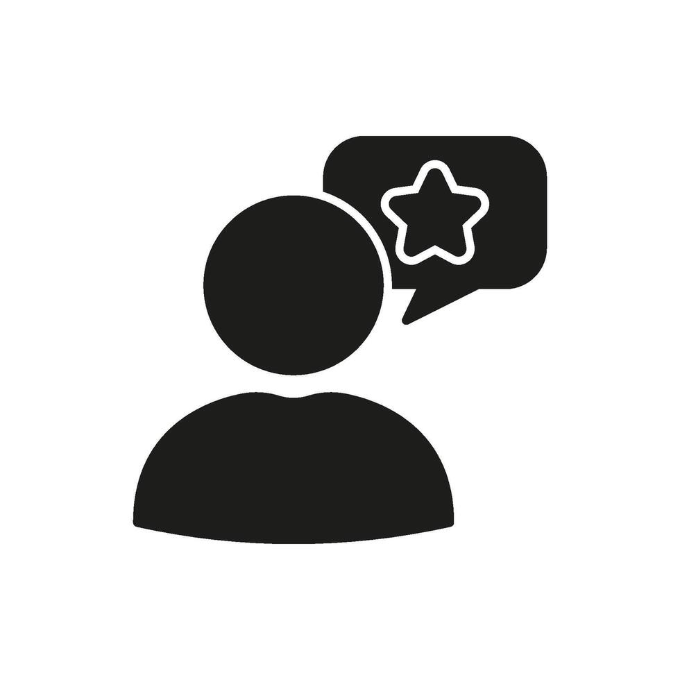 User Review And Feedback Solid Icon. Customer Satisfaction And Rating Silhouette Symbol. Represents Opinions, Testimonials, And Quality Evaluation. Isolated Illustration vector