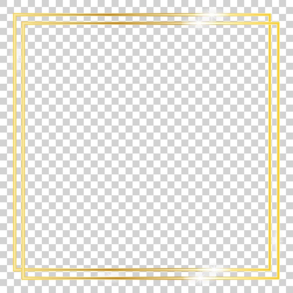 Elegant golden frame with sparkling light effects vector