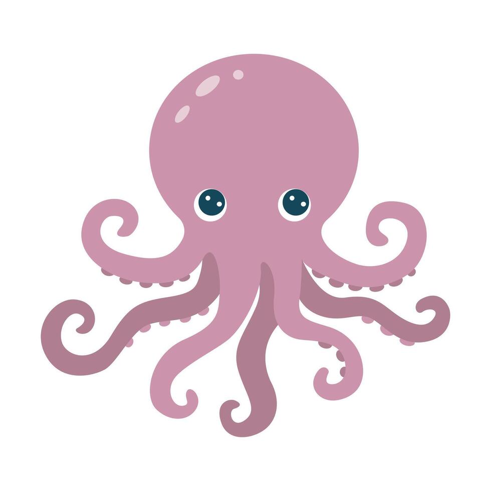 Octopus. Cartoon style illustration. vector