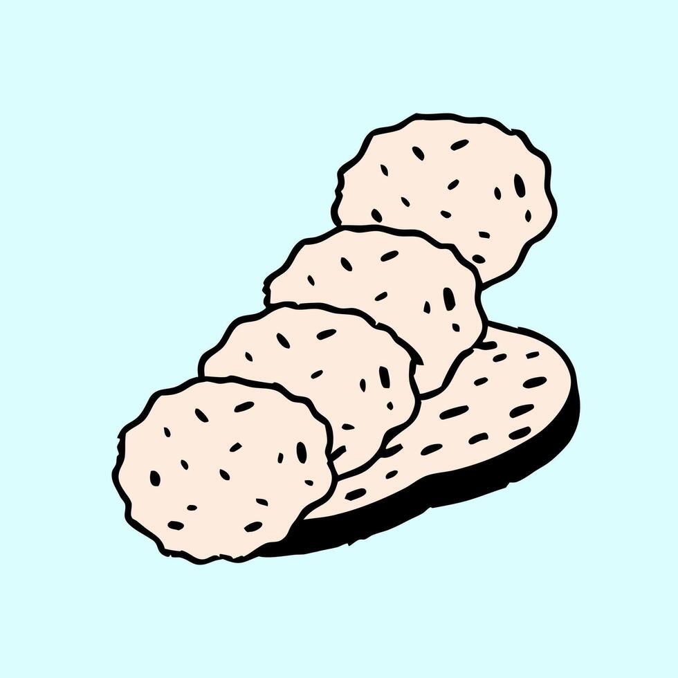Stack of Delicious Homemade Cookies on Plate vector