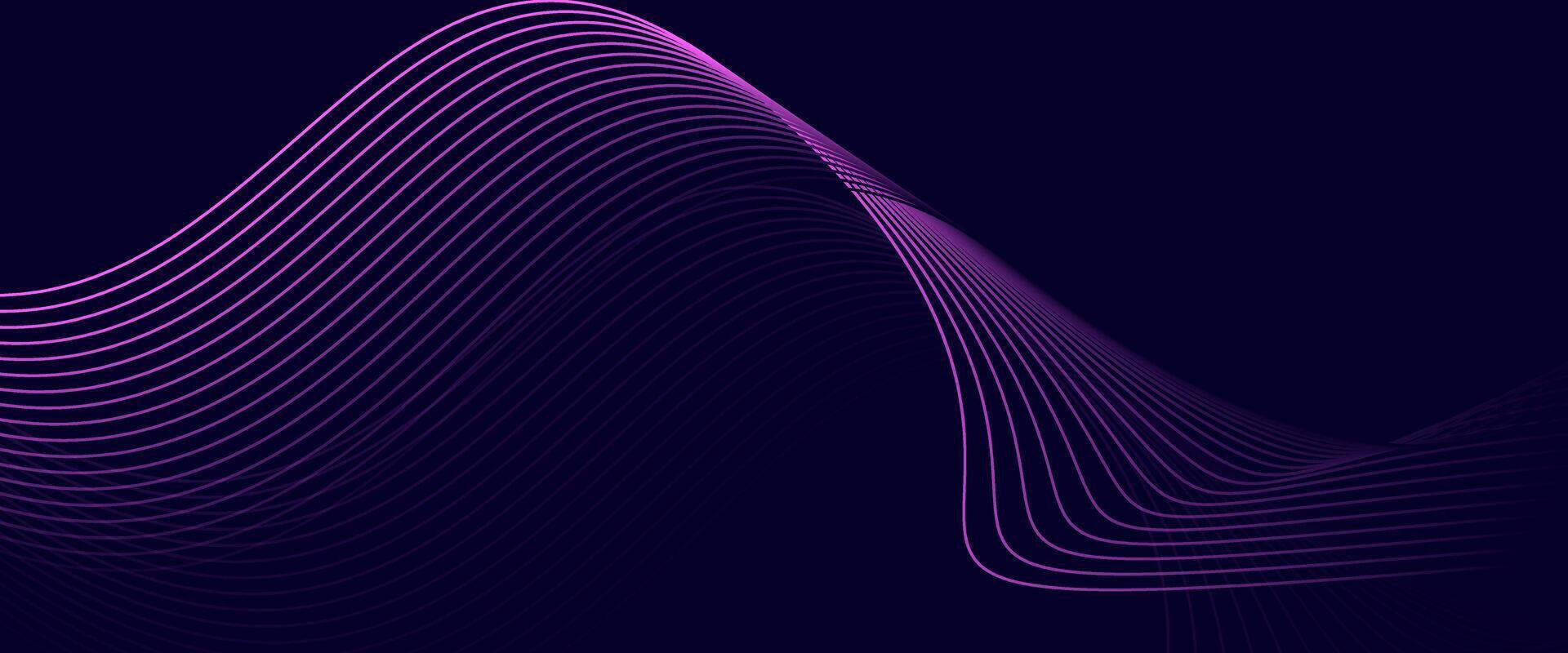 Vibrant Purple Wave Lines on Dark Background for Futuristic Design vector