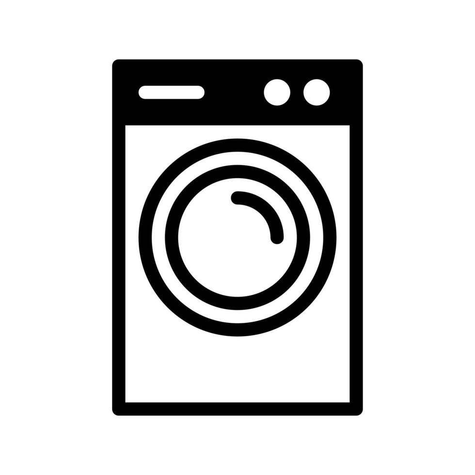 Laundry Machine Solid Icon. Editable Stroke. Can be used for website UI and mobile apps. vector