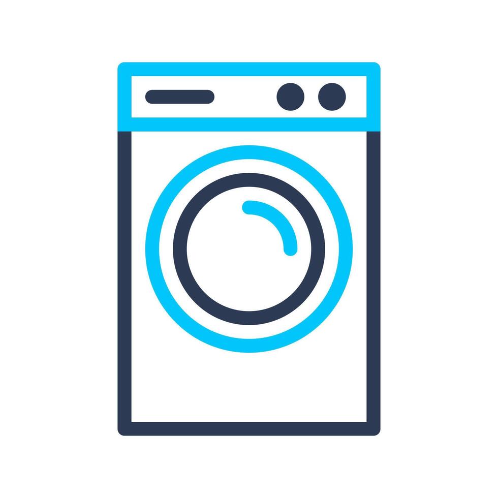 Laundry Machine Dual Tone Icon. Editable Stroke. Can be used for website UI and mobile apps. vector