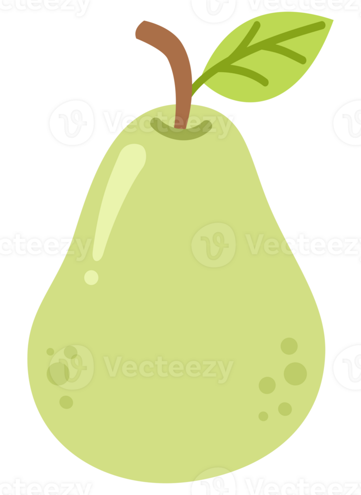 Pear fruit illustration in flat style png