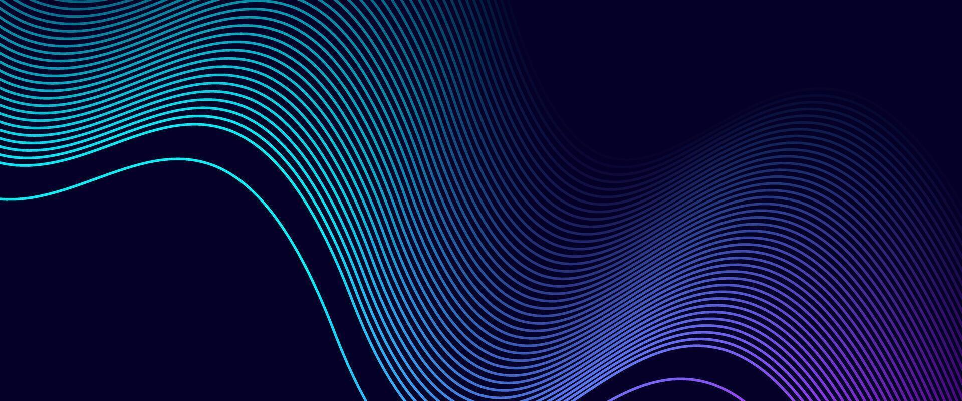 Dark Futuristic Wave Lines Gradient Abstract Background vector