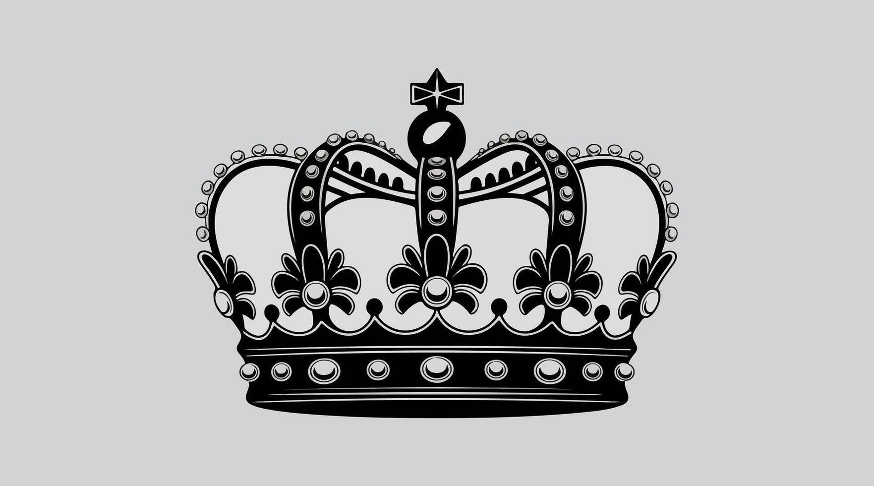 Royal Crown Illustration Black Monarchy Emblem Clipart Design vector