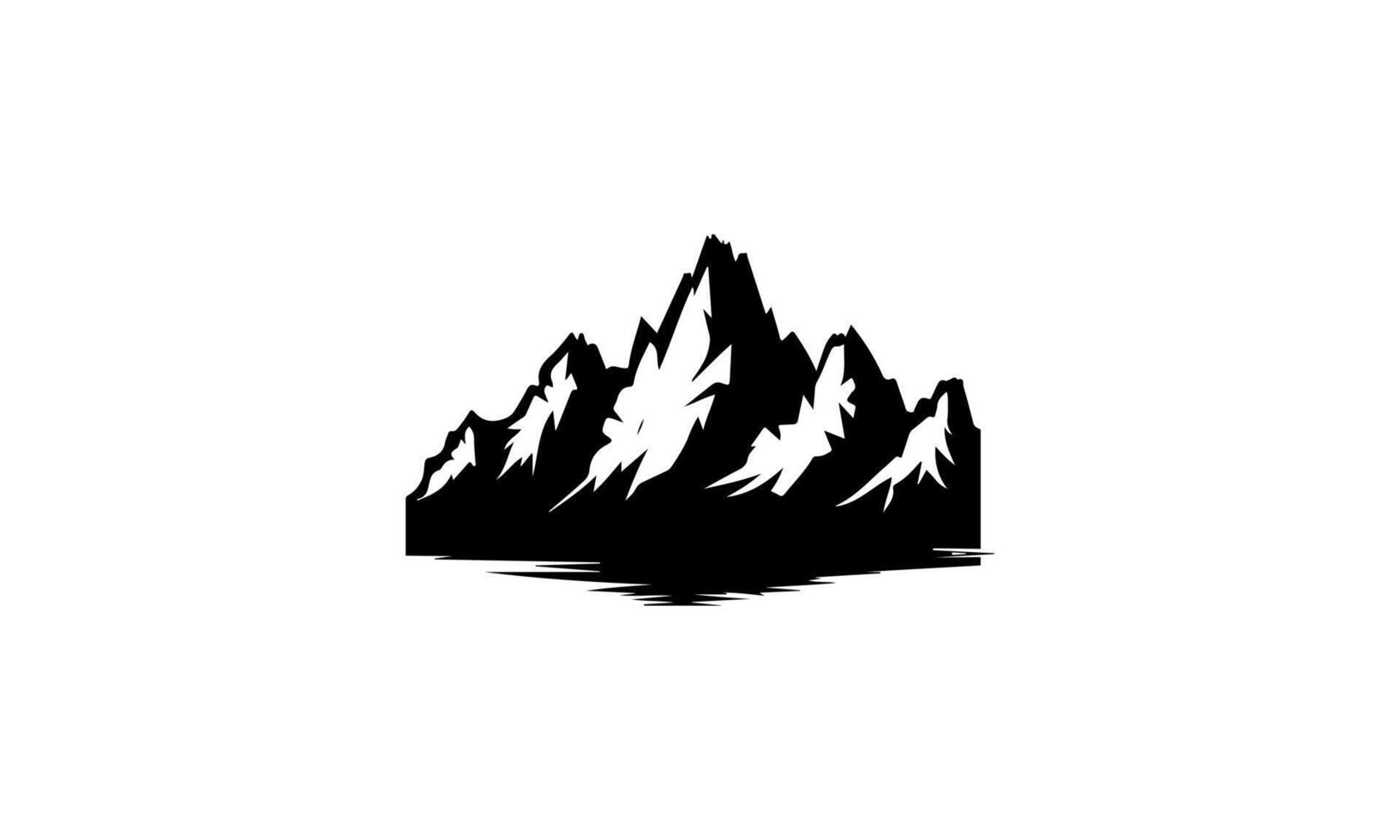 Mountain Reflection Silhouette Snow Peak Nature Landscape Icon for Outdoor Design vector