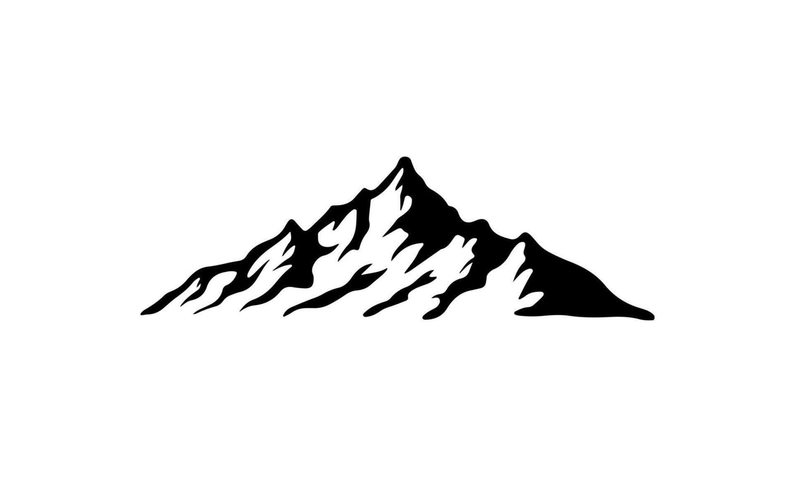 Snowy Mountain Silhouette Nature Peak Landscape Icon for Outdoor and Travel Design vector