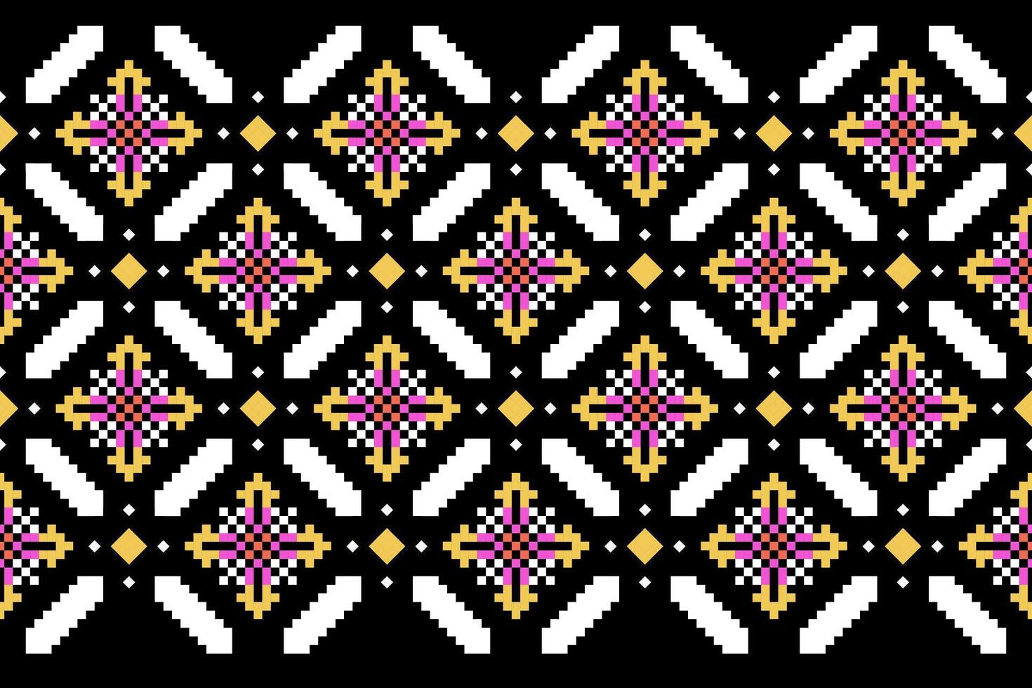 Pixel Art Geometric Fabric Pattern vector