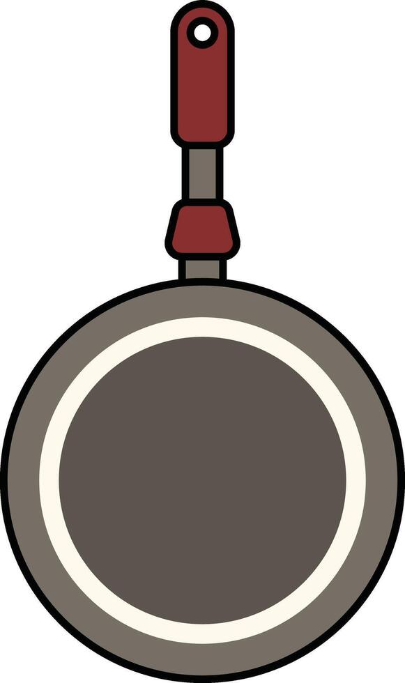 Top view of kitchen frying pan illustration vector