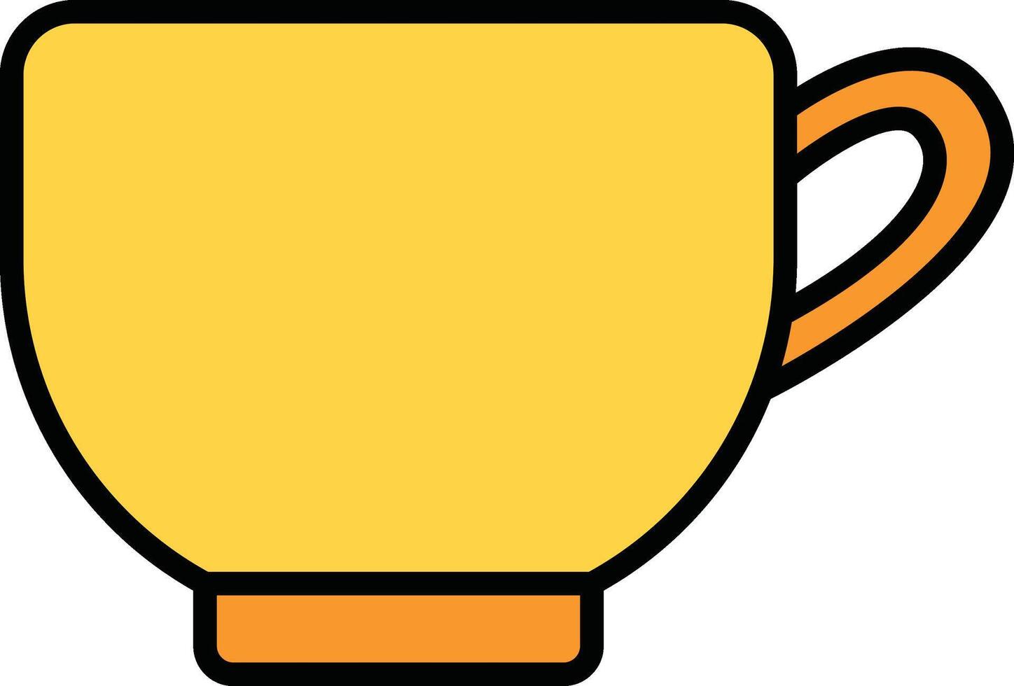 Yellow kitchen cup flat illustration vector