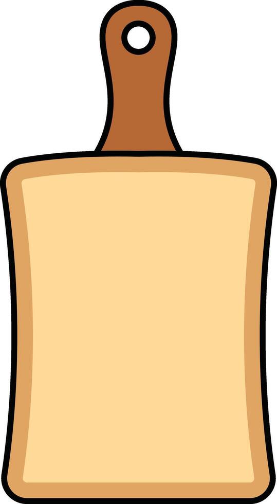 Wooden cutting board with handle illustration vector