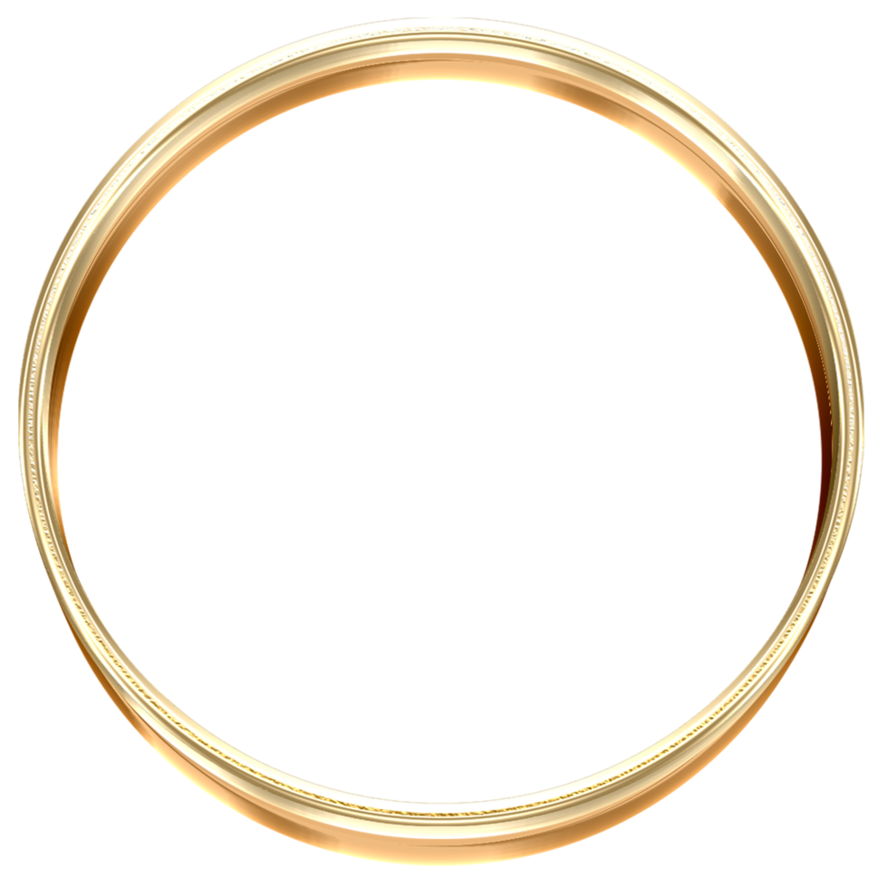 Shiny Golden Circle Frame Element for Luxury Design and Branding png