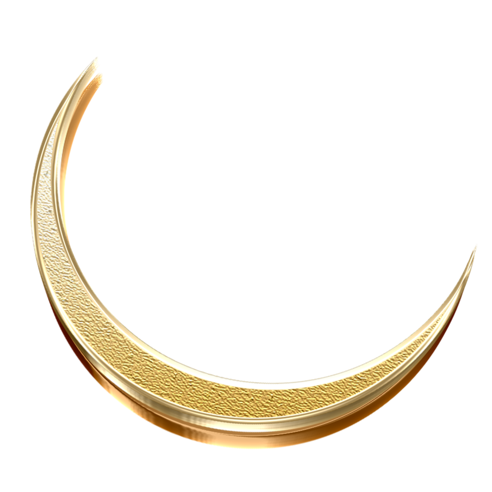 Elegant Golden Crescent Moon with Shine Effect for Islamic and Luxury Themes png
