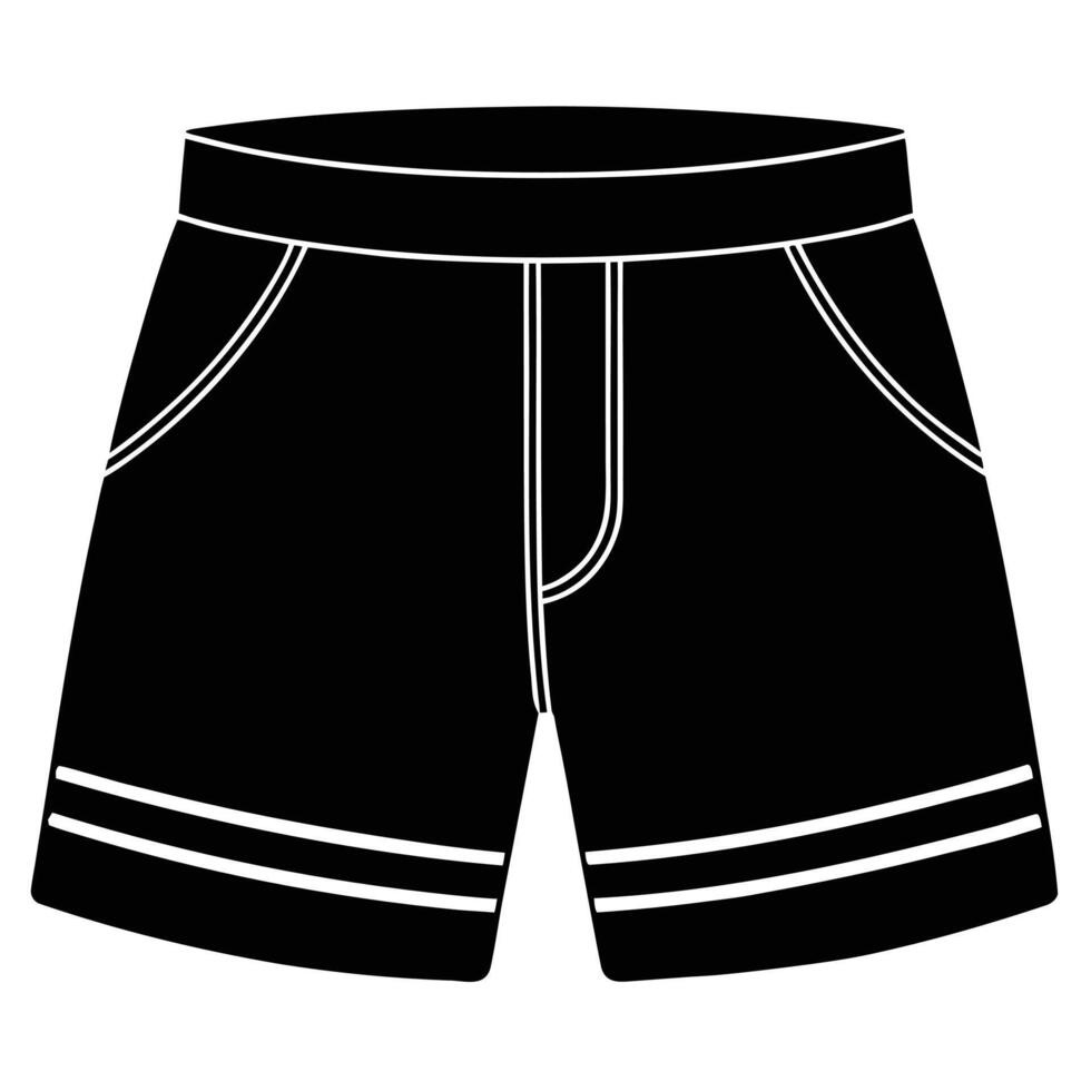 Black shorts with white trim and pockets clothing apparel vector