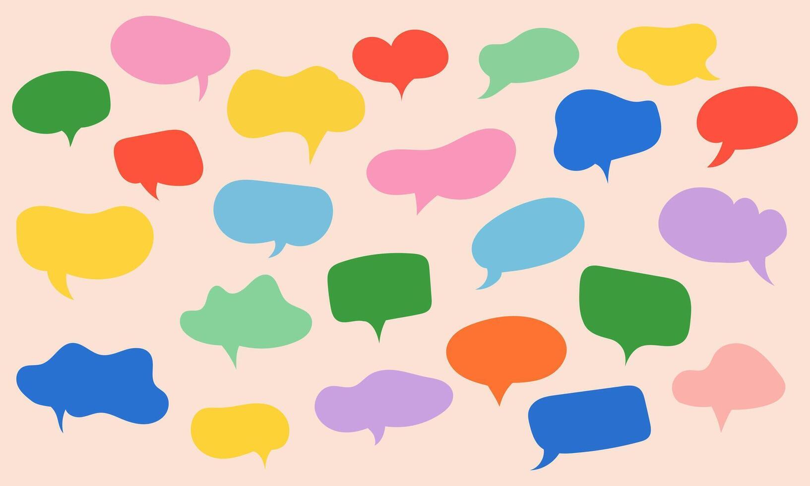 Colorful Speech Bubbles Set. Communication And Expression Collection. Isolated Illustration vector