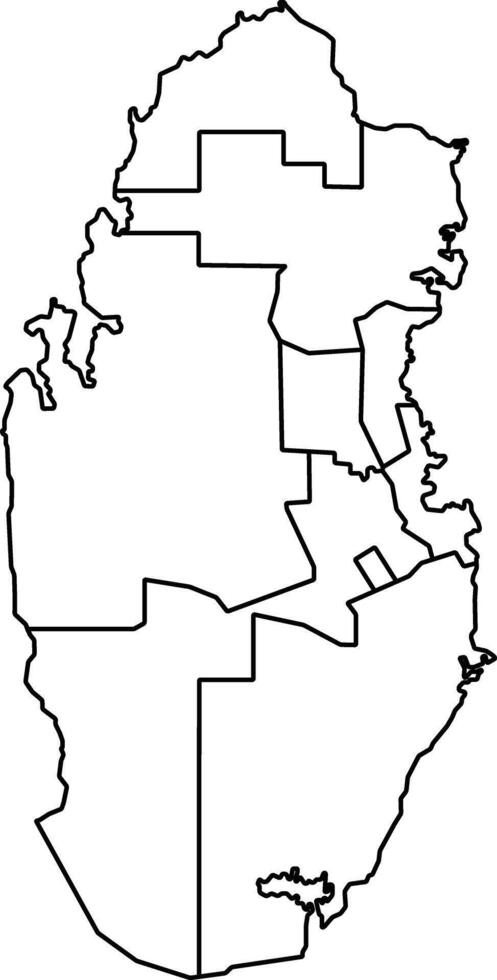 Qatar Map with Administrative Divisions vector