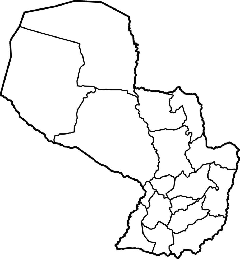 Paraguay Political Outline Map vector