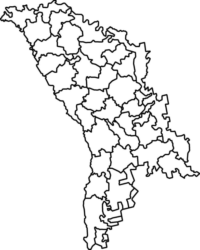 Moldova Political Outline Map vector