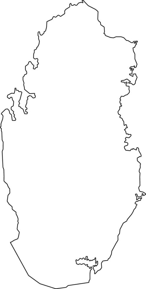 Qatar Map Printable Blank Map of Qatar vector