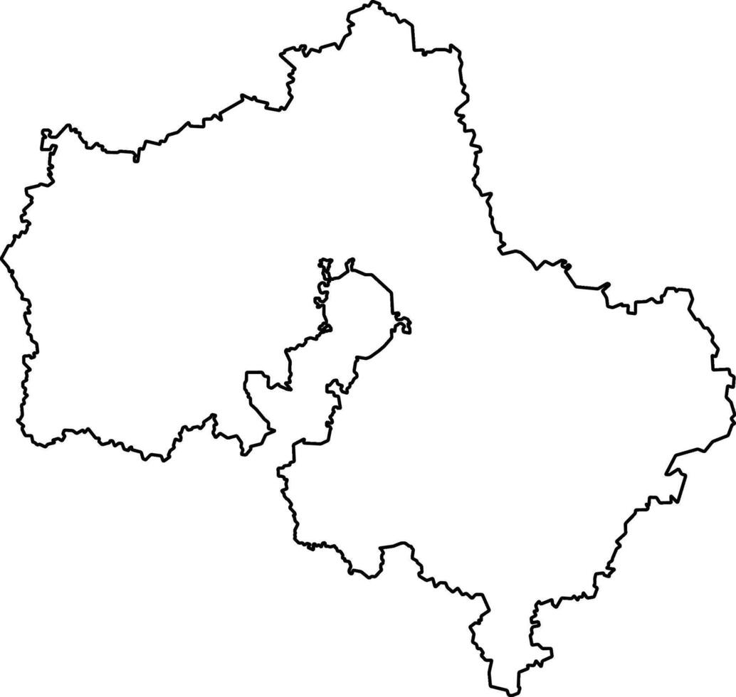 Printable Blank Map of Moscow Region vector