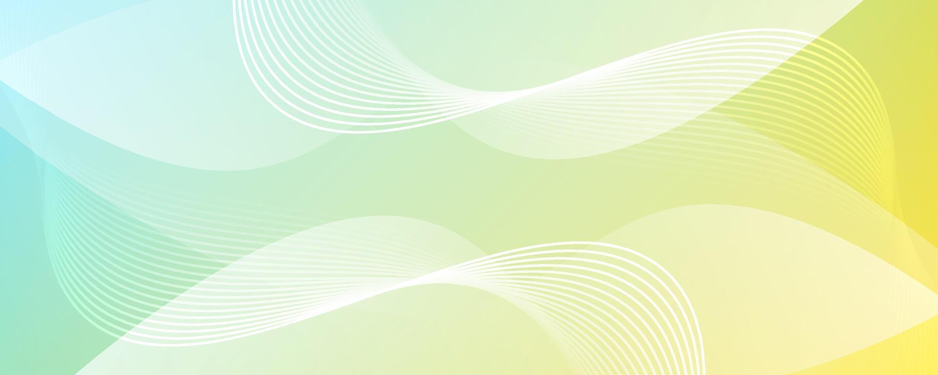 Green yellow abstract background overlap layer on bright space with waves effect decoration. Modern graphic design element lines style concept for web banner, art, flyer, card, or brochure cover vector