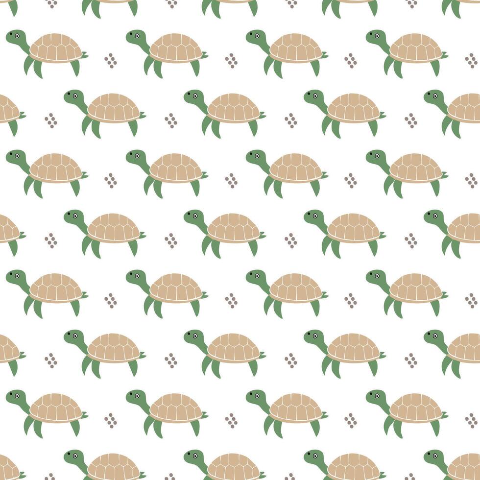 Pattern with sea turtle design illustration vector