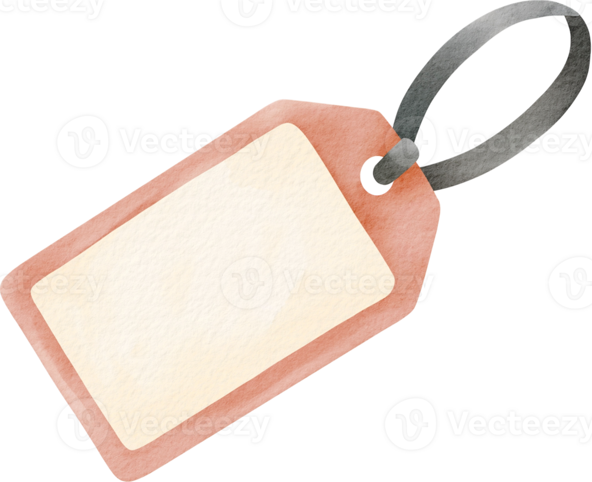 Luggage tag watercolor clipart png