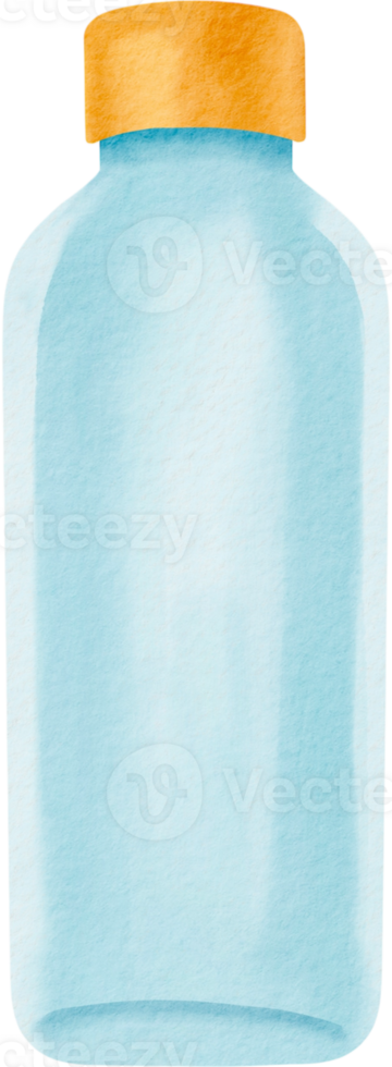 Watercolor beach water bottle illustration png