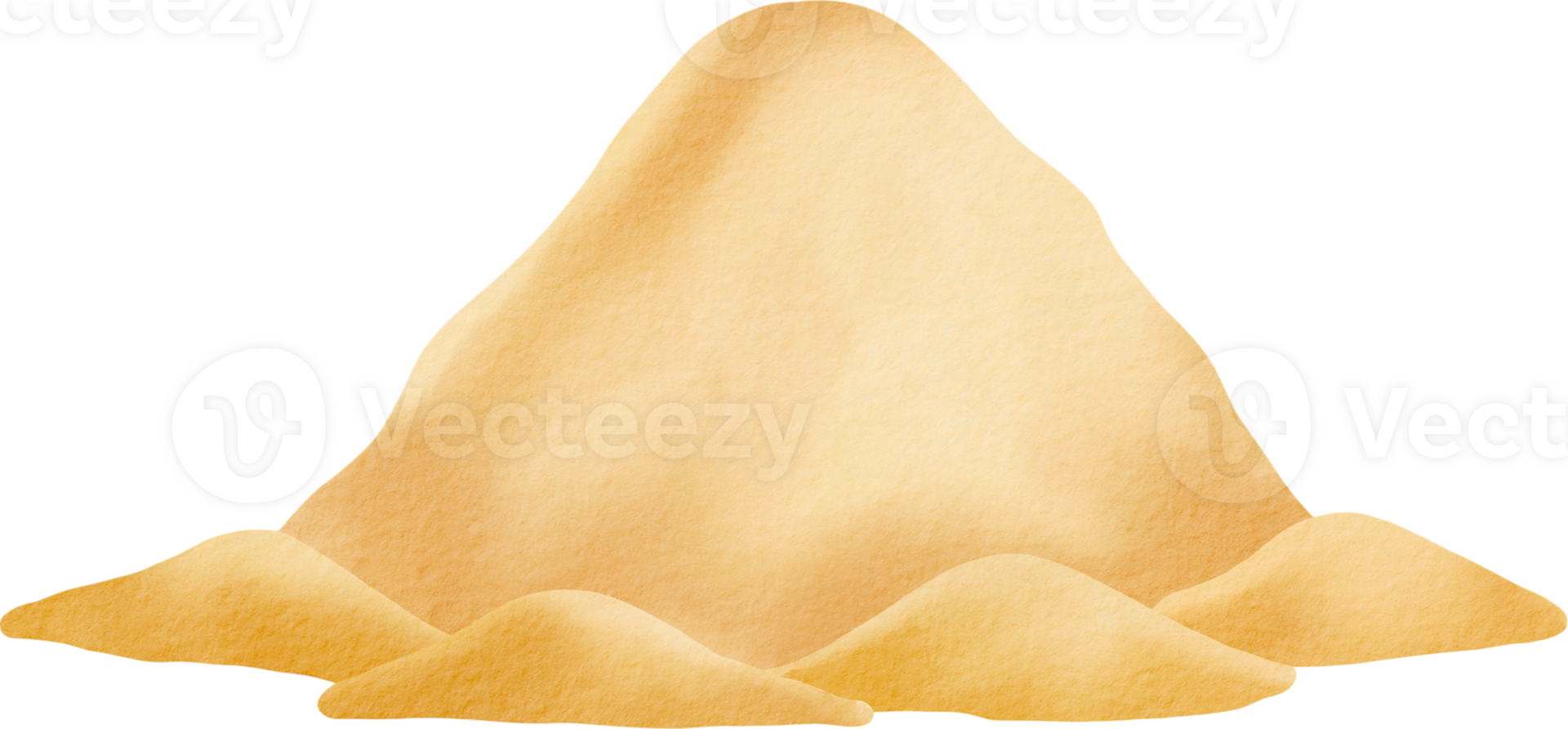 Watercolor sand pile for beach scene png