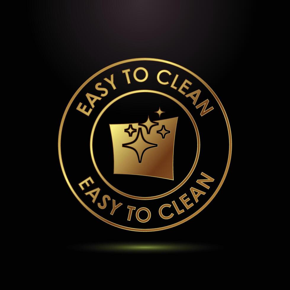 Easy to Clean Golden Seal Illustration Surface Cleaning Stain Resistant Symbol vector