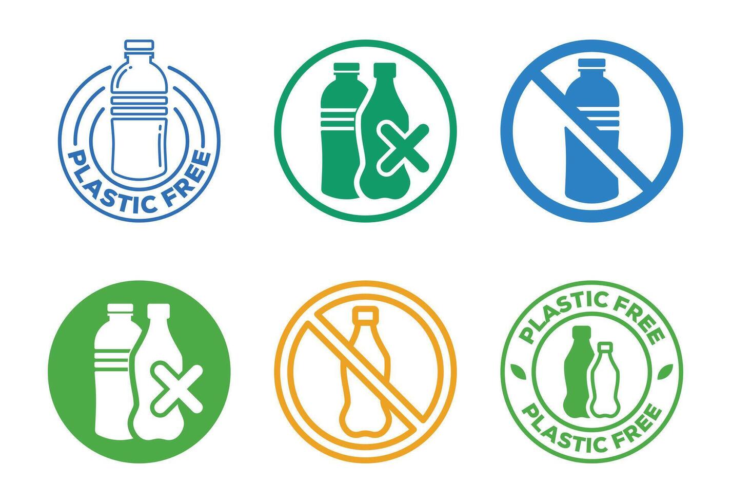 Visual Representation of Plastic Reduction Initiatives A Collection of Eco Friendly Icons vector