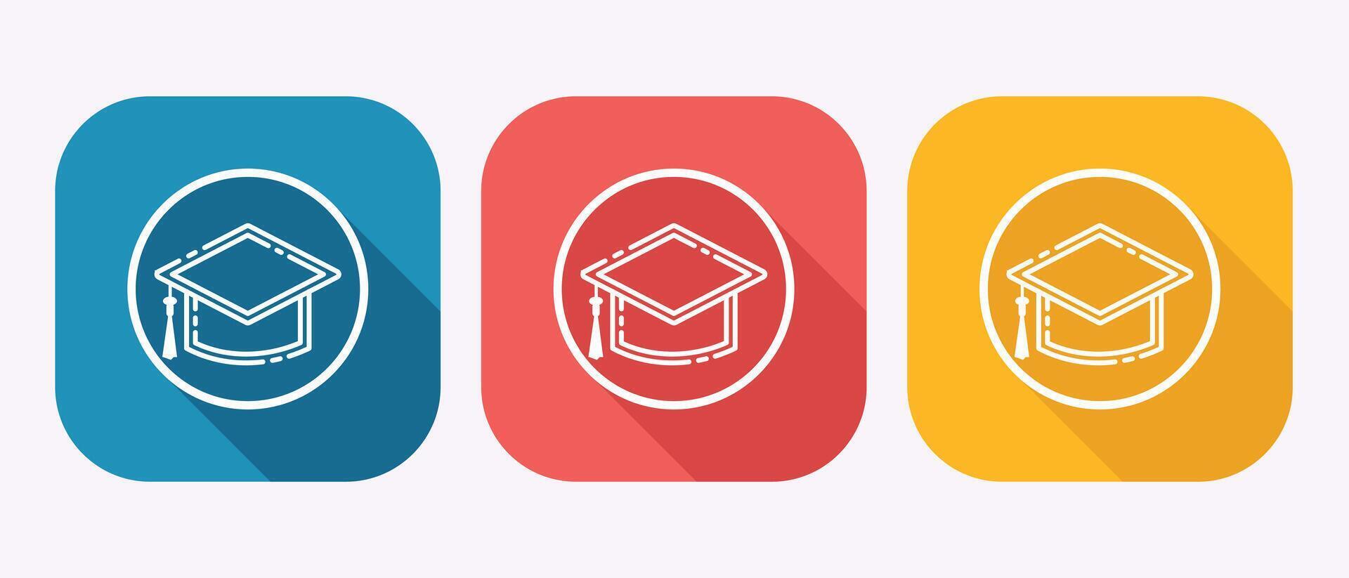 Colorful Graduation Cap Icons A Symbol of Academic Achievement and Education Celebrating Success vector